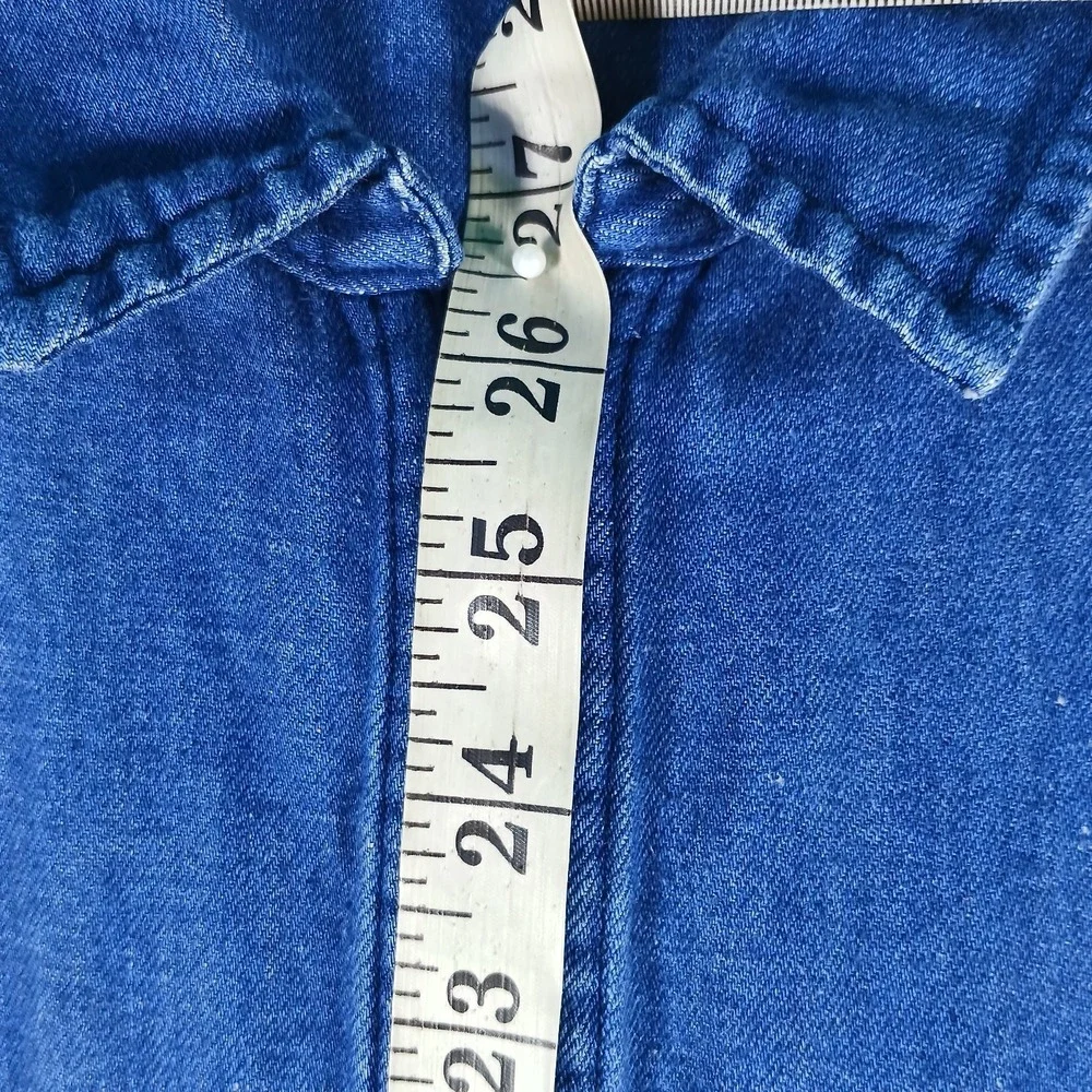 Levis Denim Jumpsuit Women Medium Blue Zip Front Tie Waist Utility Coveralls - Picture 7 of 13